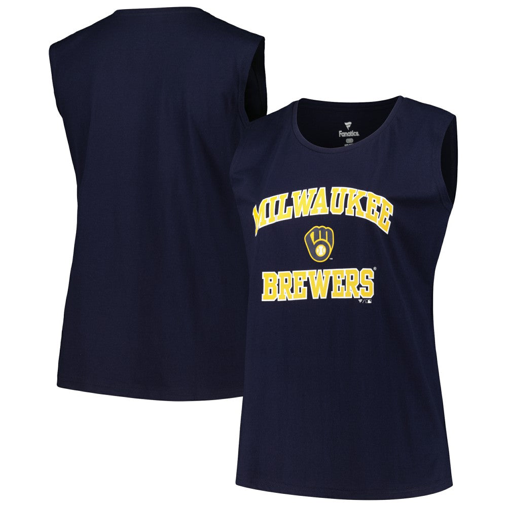 Milwaukee Brewers Profile Women's Plus Size Tank Top - Navy Tanks