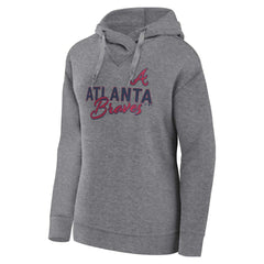 Profile Atlanta Braves Women's Plus Size Pullover Hoodie - Heather Gray Hoodies