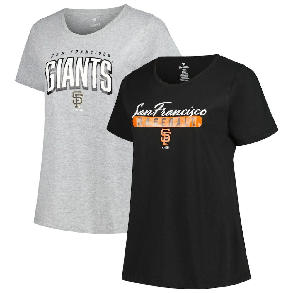 San Francisco Giants Profile Women's Plus Size T-Shirt Combo Pack - Black/Heather Gray T-shirts
