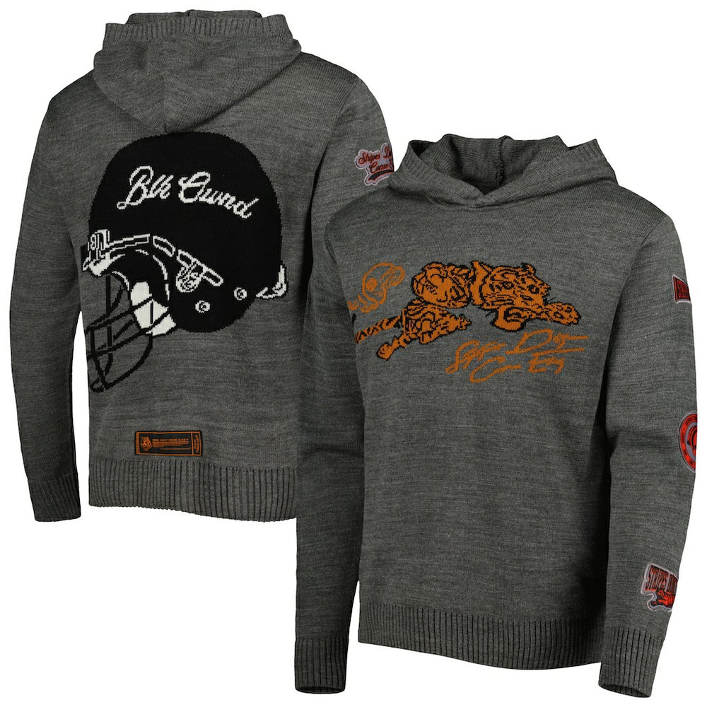 Cincinnati Bengals x BlaCkOWned Stripes Don't Come Easy Pullover Hoodie Gray