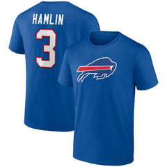Damar Hamlin Buffalo Bills Icon Name & Number T-Shirt Royal