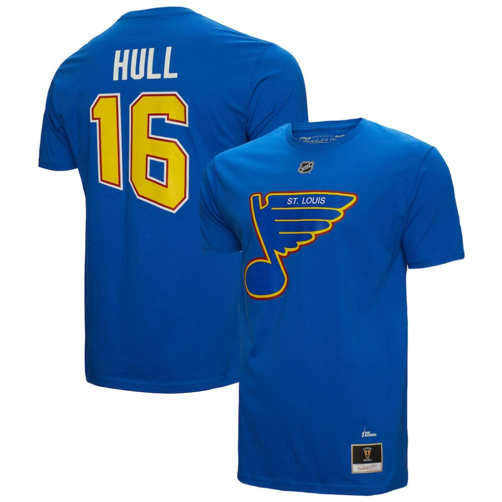NHL Brett Hull St. Louis Blues Mitchell & Ness Name & Number T-Shirt - Blue
