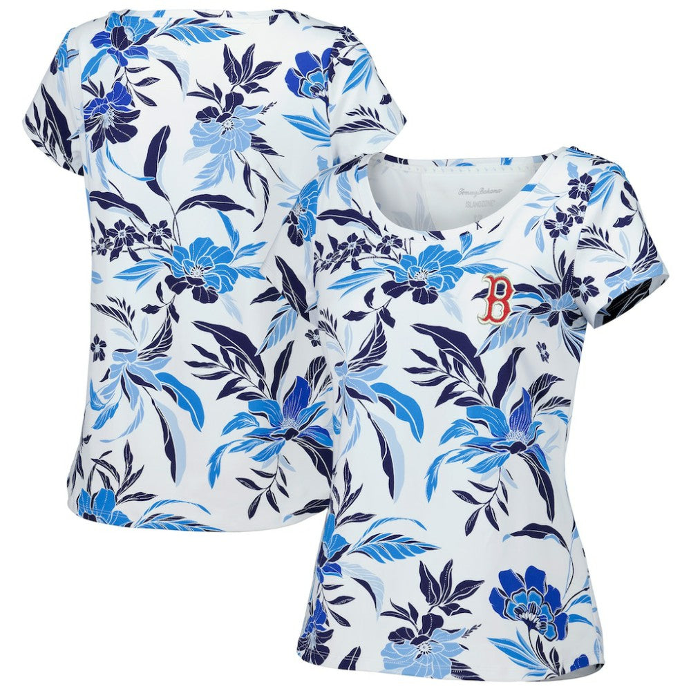 Boston Red Sox Tommy Bahama Women's Aubrey Romantic Blooms IslandZone T-Shirt - White T-shirts