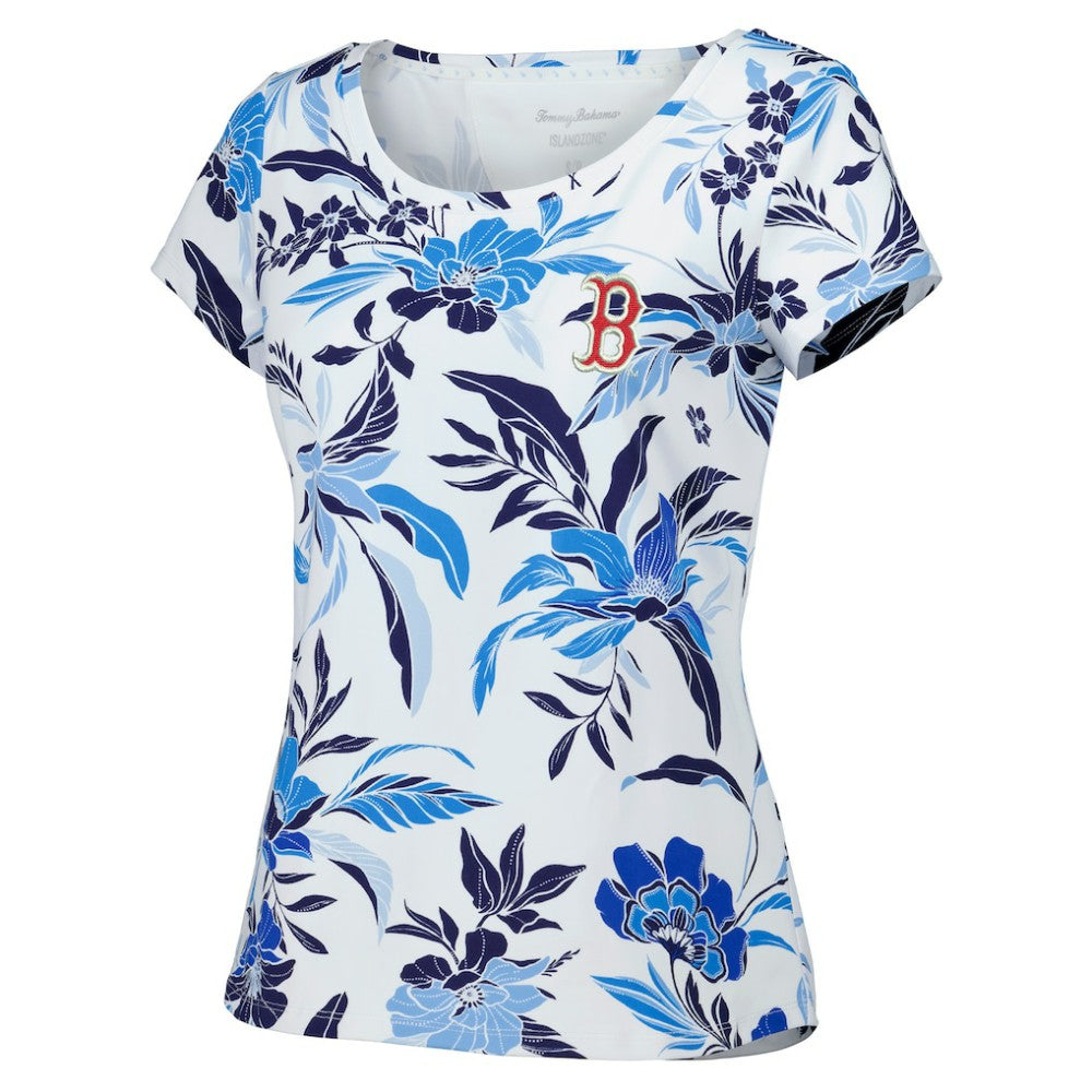 Boston Red Sox Tommy Bahama Women's Aubrey Romantic Blooms IslandZone T-Shirt - White T-shirts