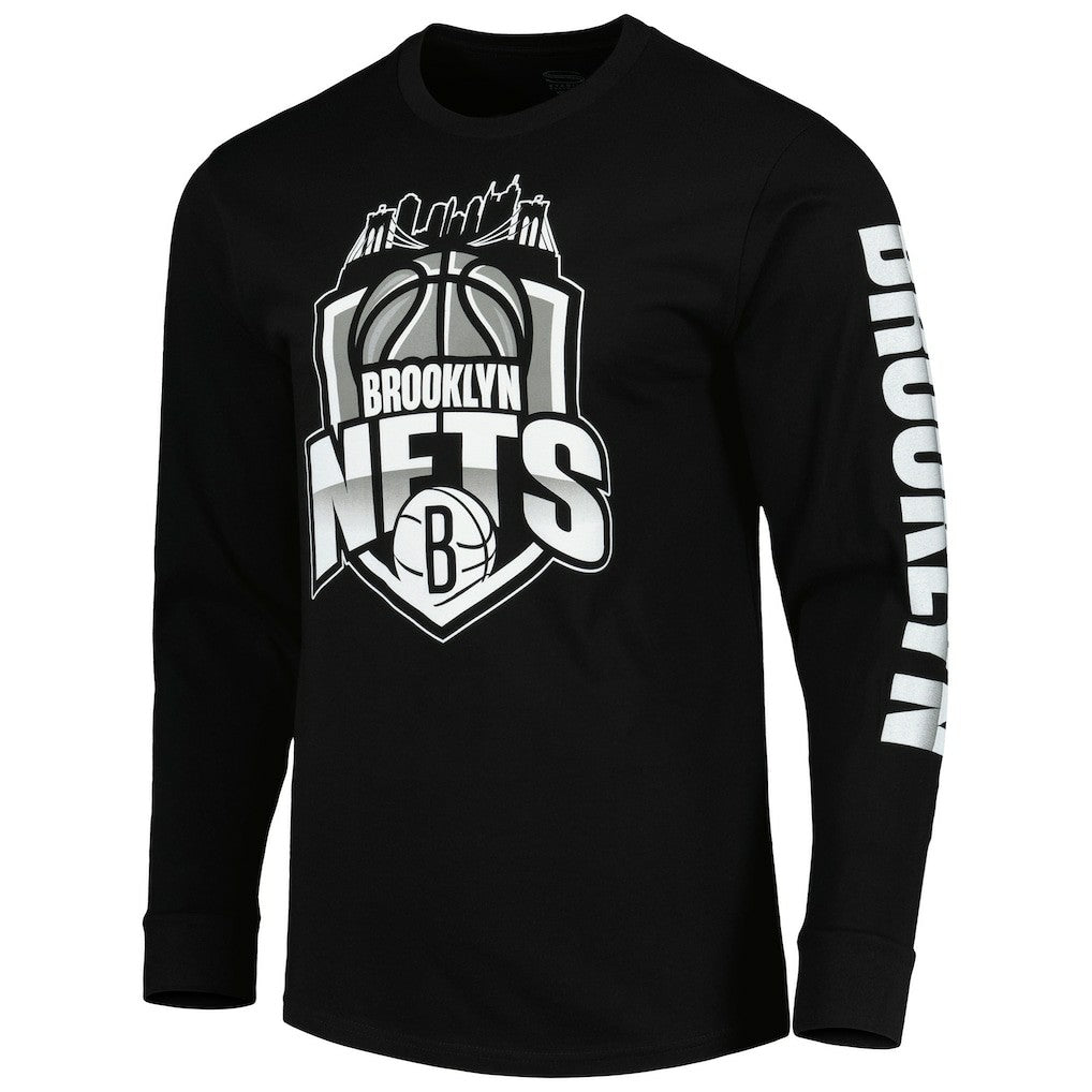 Brooklyn Nets Stadium Essentials Unisex NBA Crest Long Sleeve T-Shirt Black