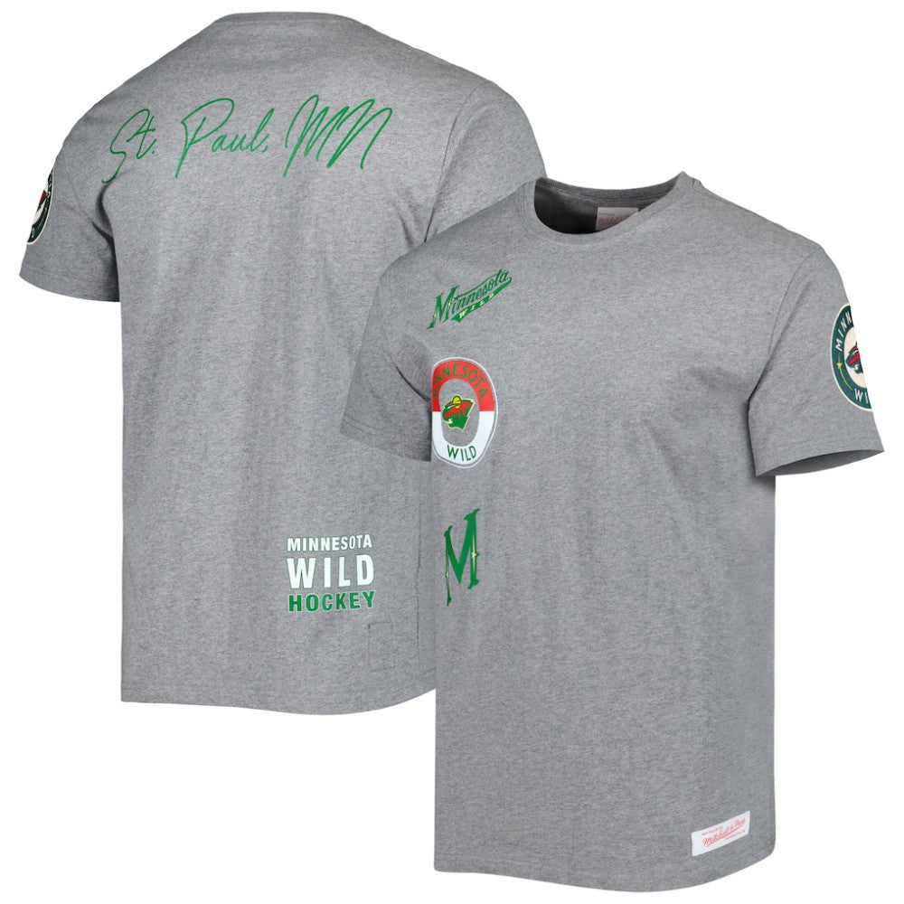NHL Minnesota Wild Mitchell & Ness City Collection T-Shirt - Heather Gray