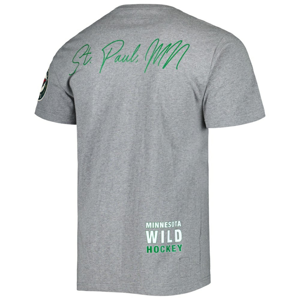 NHL Minnesota Wild Mitchell & Ness City Collection T-Shirt - Heather Gray