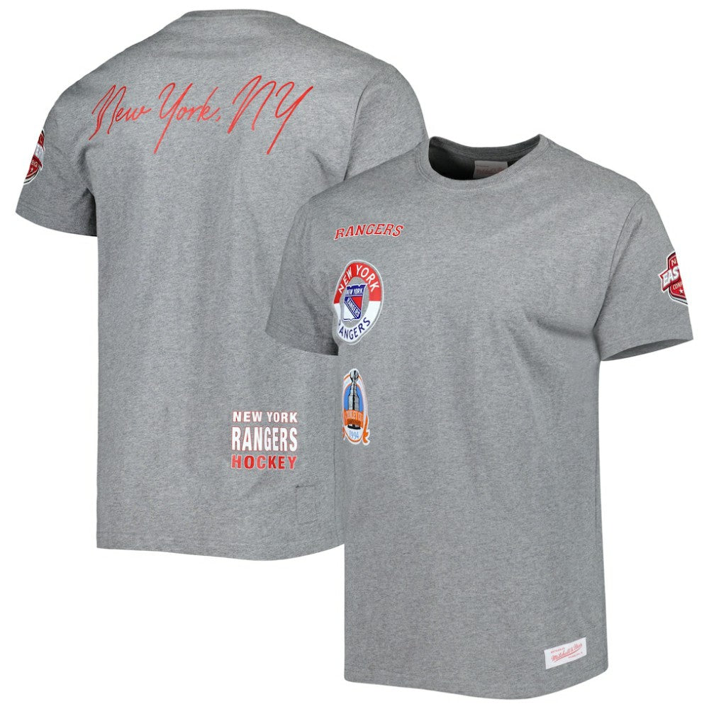 NHL New York Rangers Mitchell & Ness City Collection T-Shirt - Heather Gray