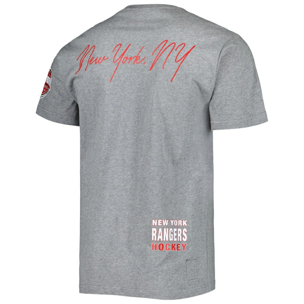 NHL New York Rangers Mitchell & Ness City Collection T-Shirt - Heather Gray