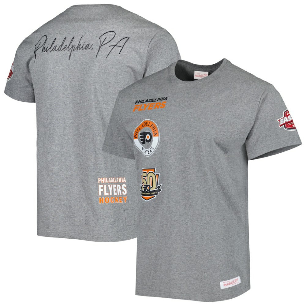NHL Philadelphia Flyers Mitchell & Ness City Collection T-Shirt - Heather Gray