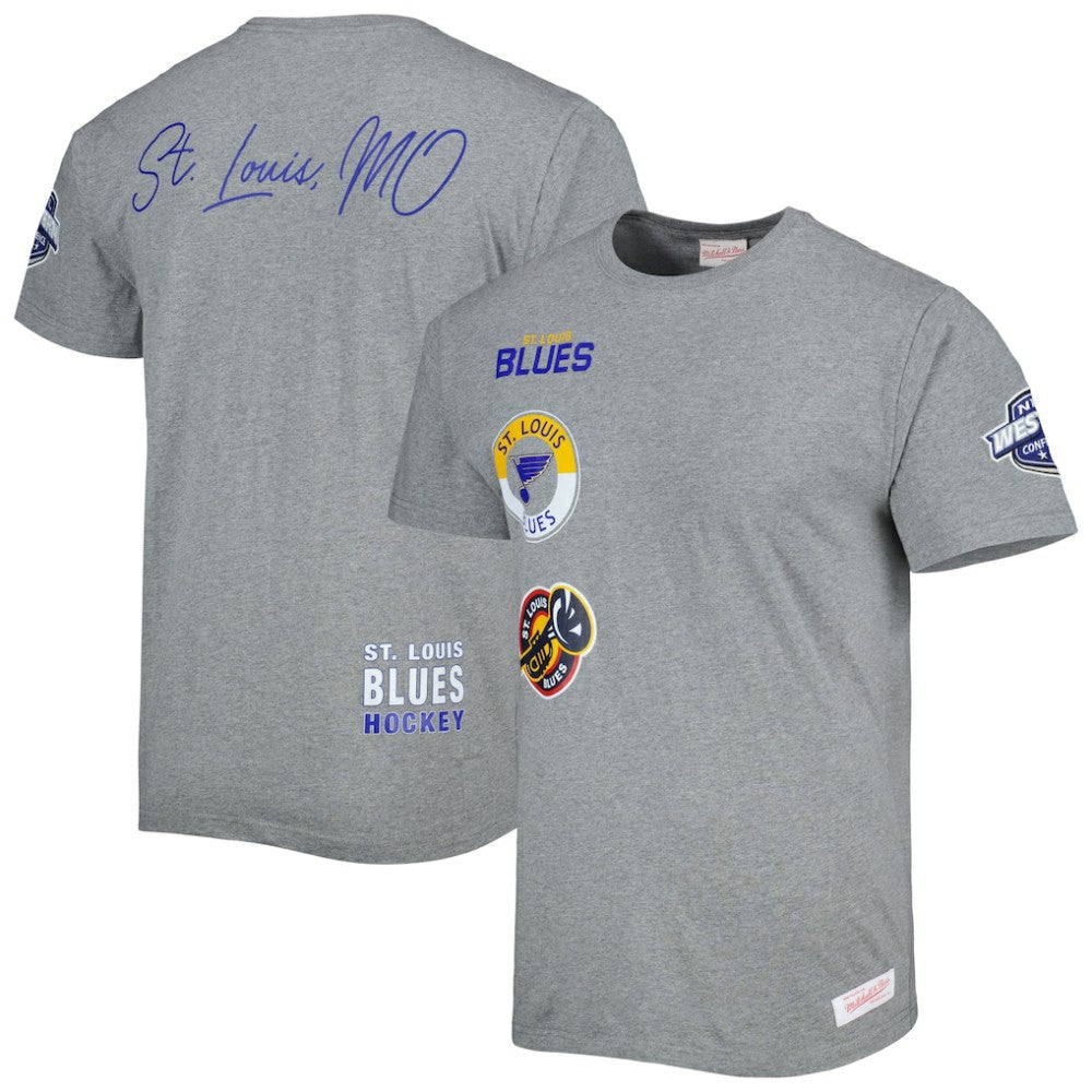 NHL St. Louis Blues Mitchell & Ness City Collection T-Shirt - Heather Gray