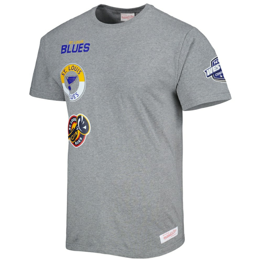 NHL St. Louis Blues Mitchell & Ness City Collection T-Shirt - Heather Gray