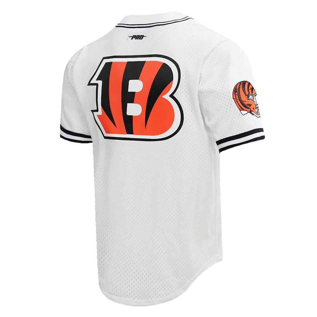 Joe Burrow Cincinnati Bengals Pro Standard Mesh Baseball Button-Up T-Shirt White