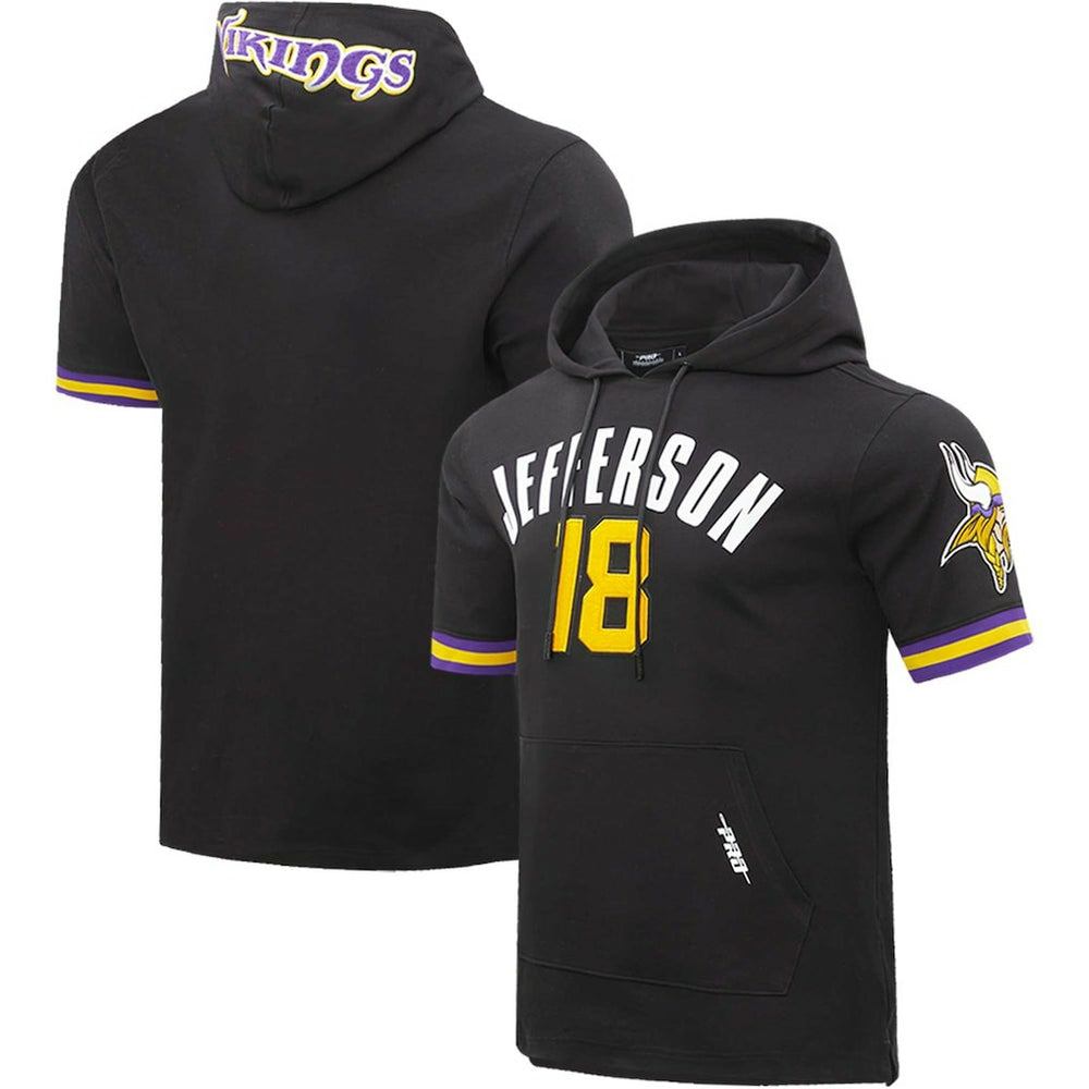 Justin Jefferson Minnesota Vikings Pro Standard Player Name & Number Hoodie T-Shirt Black