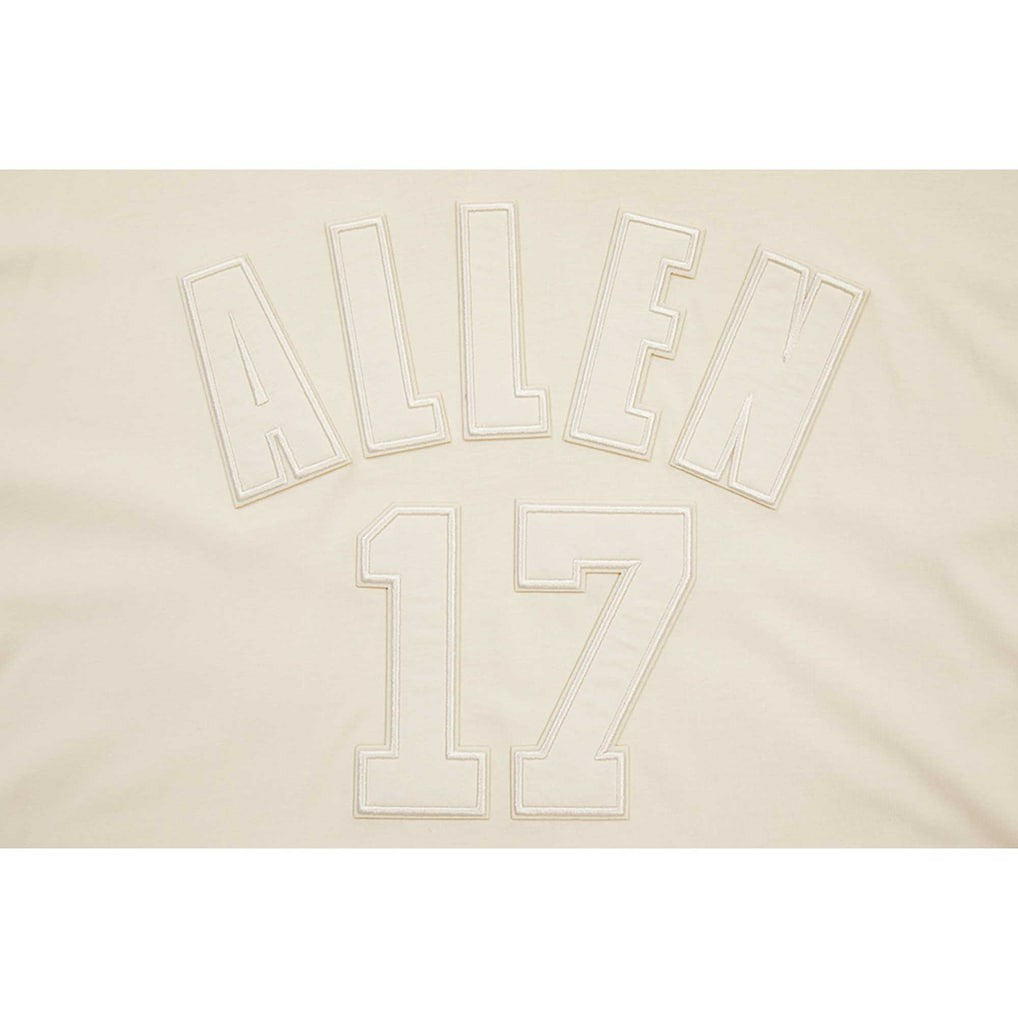 Josh Allen Buffalo Bills Player Name & Number Neutral Short Sleeve Pullover Hoodie Oatmeal