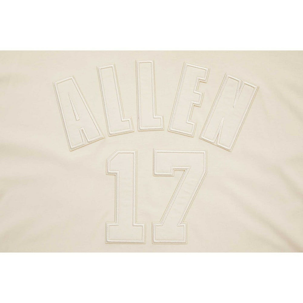 Josh Allen Buffalo Bills Player Name & Number Neutral Short Sleeve Pullover Hoodie Oatmeal