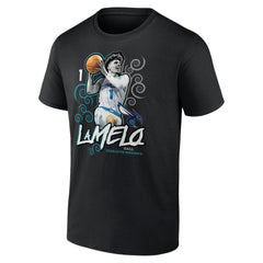 LaMelo Ball Charlotte Hornets Player Name & Number Competitor T-Shirt Black
