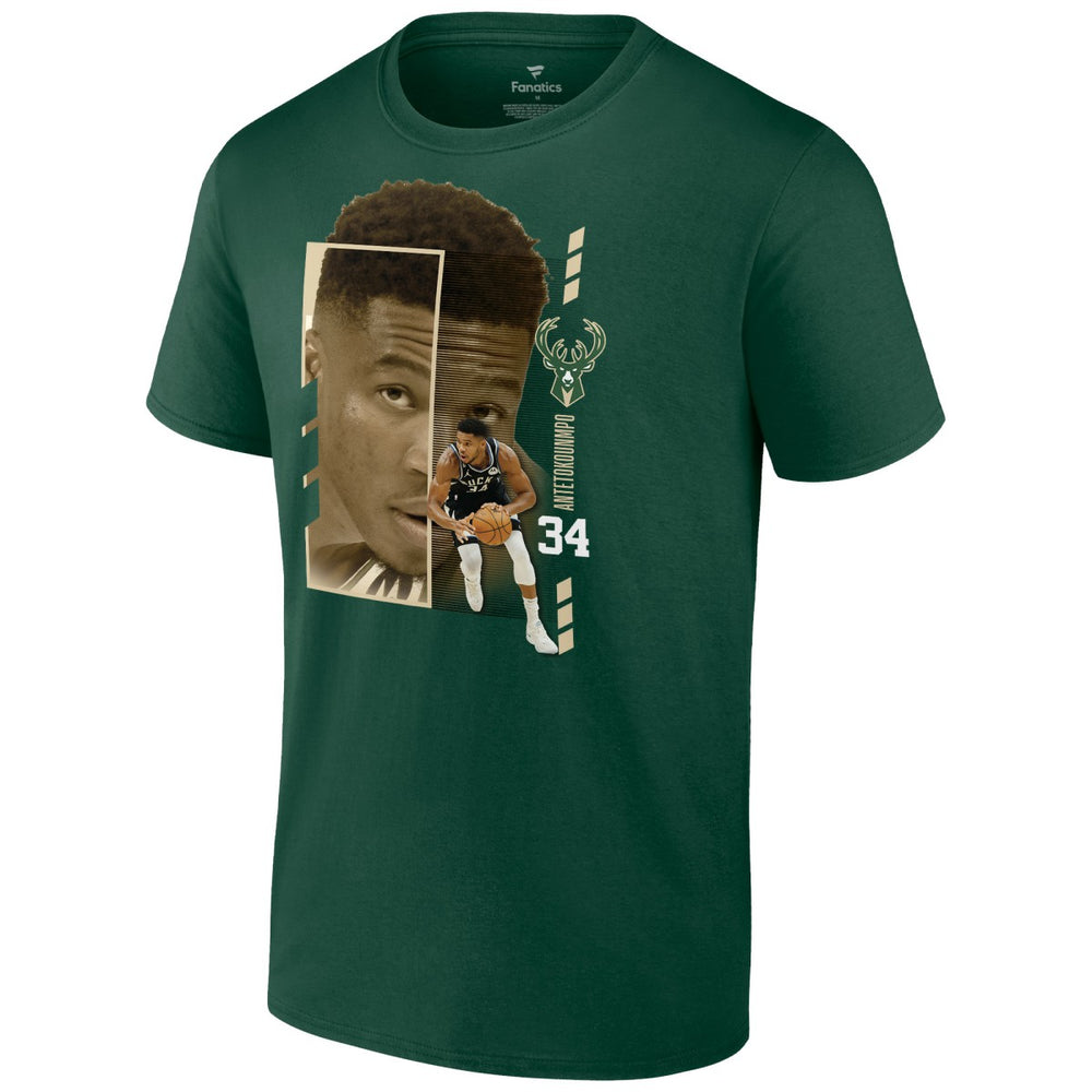 Giannis Antetokounmpo Milwaukee Bucks Jump Pass T-Shirt Green