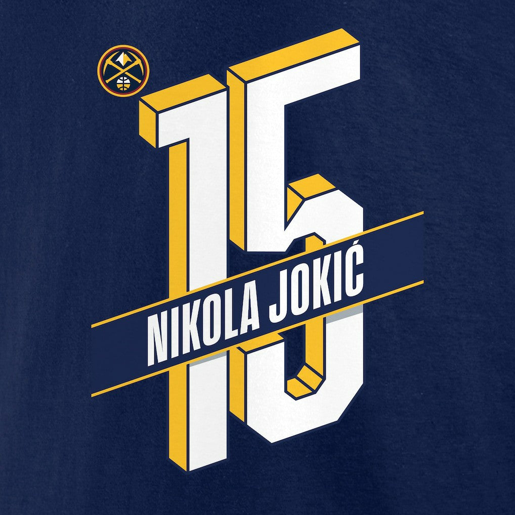 Nikola Jokic Denver Nuggets Full-Court Press Name & Number T-Shirt Navy
