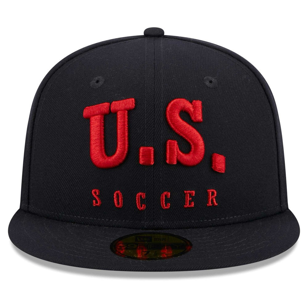 USMNT New Era Text 59FIFTY Fitted Hat Navy