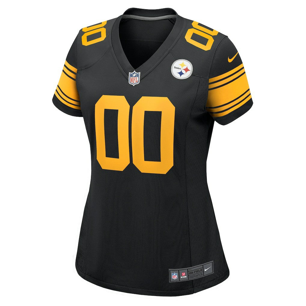 Pittsburgh Steelers Women's Alternate Custom Game Jersey Black