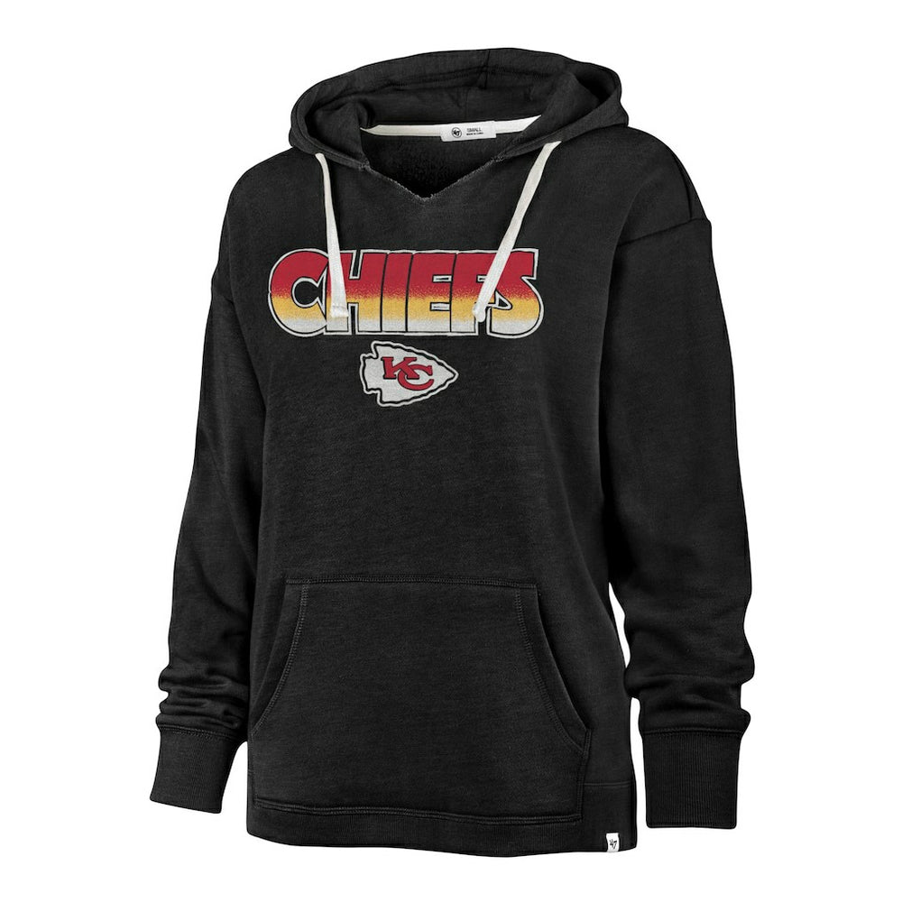 Kansas City Chiefs '47 Women's Color Rise Kennedy Pullover Hoodie Black