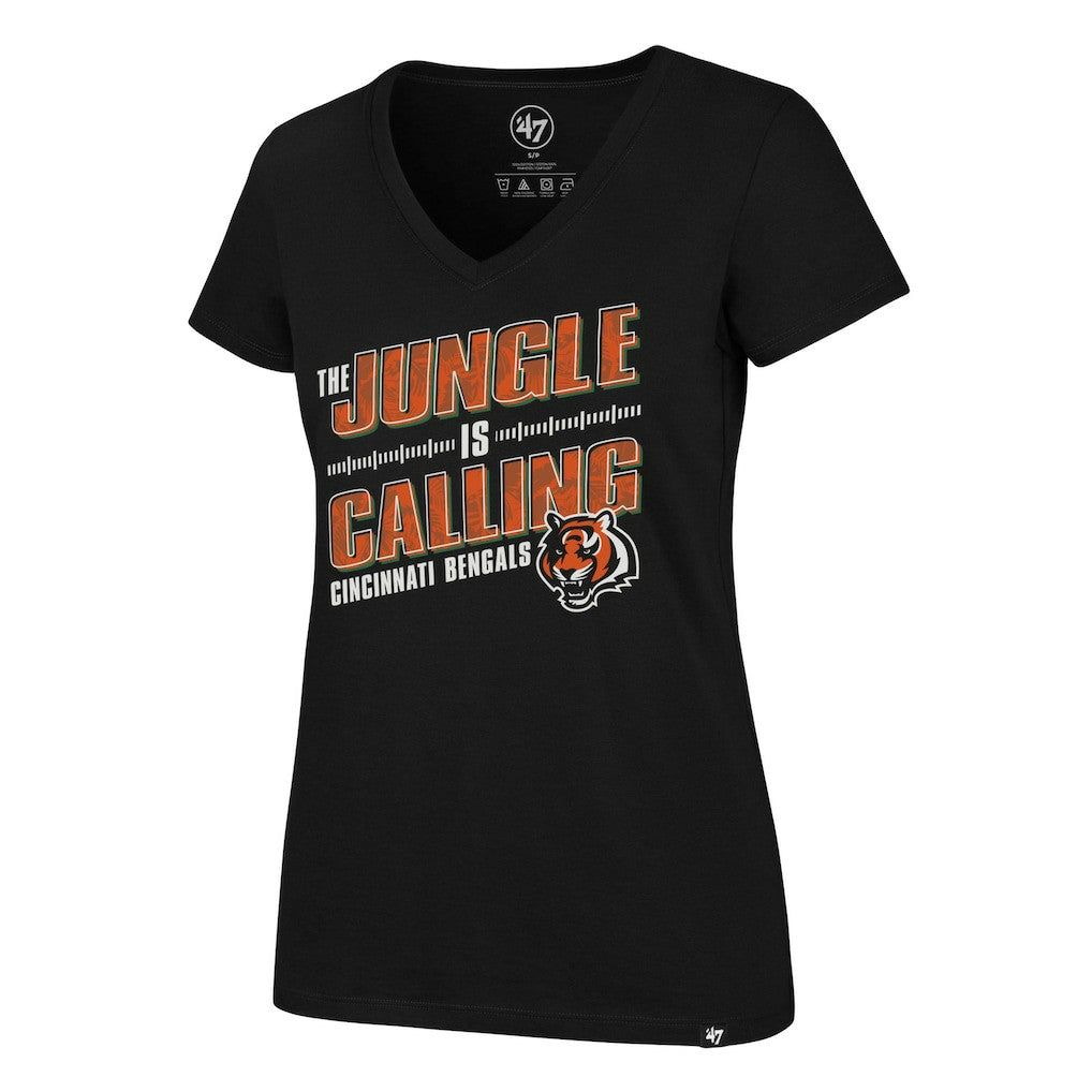 Cincinnati Bengals '47 Women's Team Regional Ultra Rival V-Neck T-Shirt Black