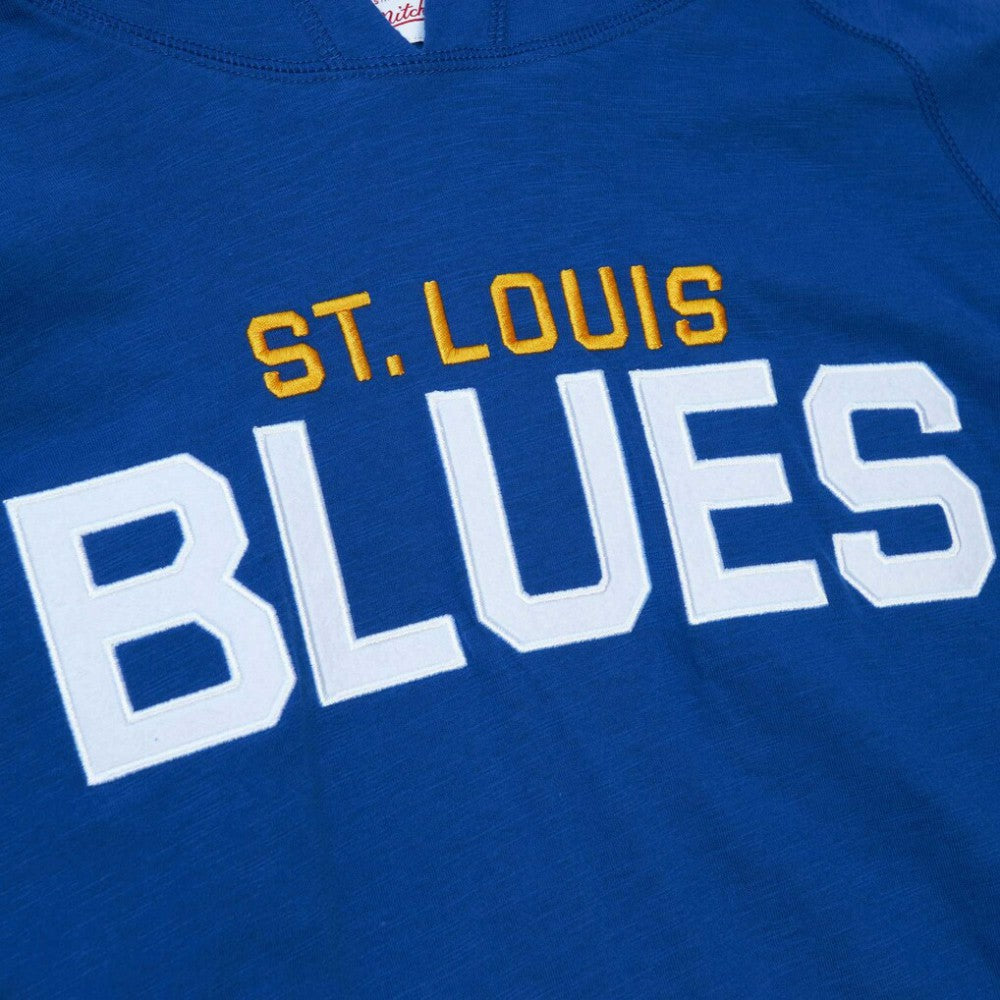 NHL St. Louis Blues Mitchell & Ness Legendary Slub Hoodie Long Sleeve T-Shirt - Blue