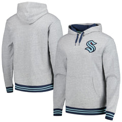 NHL Seattle Kraken Mitchell & Ness Classic French Terry Pullover Hoodie - Heather Gray