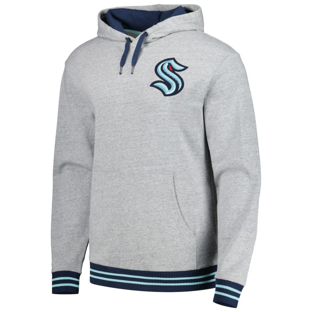 NHL Seattle Kraken Mitchell & Ness Classic French Terry Pullover Hoodie - Heather Gray