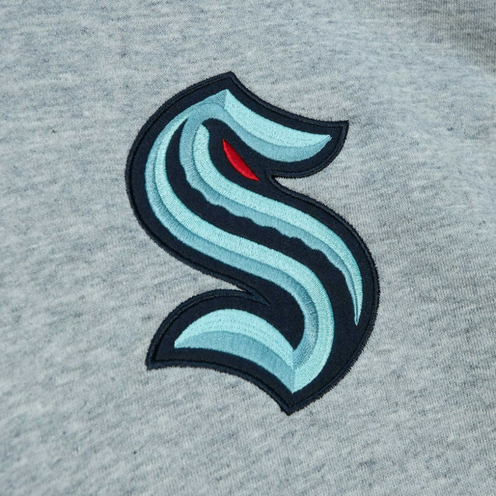 NHL Seattle Kraken Mitchell & Ness Classic French Terry Pullover Hoodie - Heather Gray