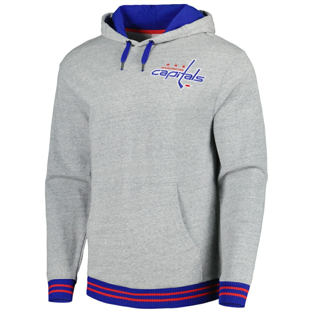 NHL Washington Capitals Mitchell & Ness Classic French Terry Pullover Hoodie - Heather Gray