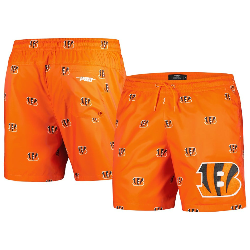 Cincinnati Bengals Pro Standard Allover Print Mini Logo Shorts Orange