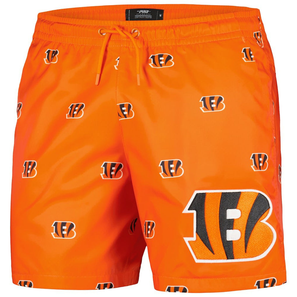 Cincinnati Bengals Pro Standard Allover Print Mini Logo Shorts Orange
