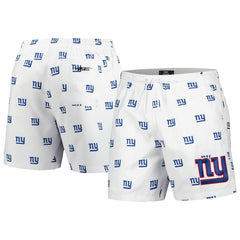 New York Giants Pro Standard Allover Print Mini Logo Shorts White