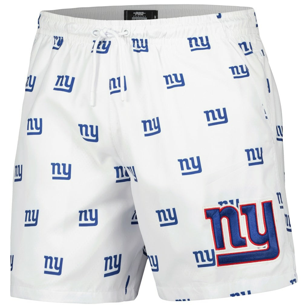 New York Giants Pro Standard Allover Print Mini Logo Shorts White