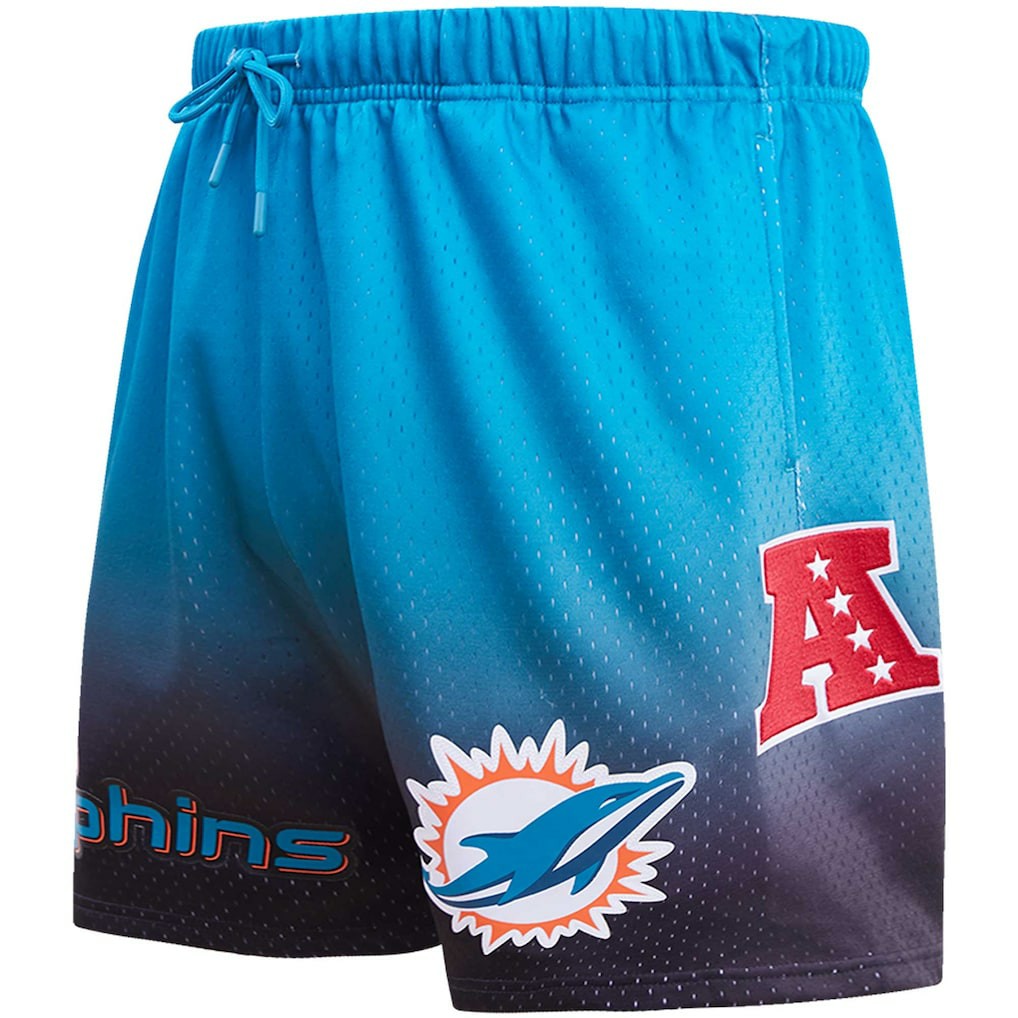 Miami Dolphins Pro Standard Ombre Mesh Shorts Black/Aqua