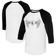 Chicago White Sox Tiny Turnip Women's Angel Wings 3/4-Sleeve Raglan T-Shirt - White/Black T-shirts