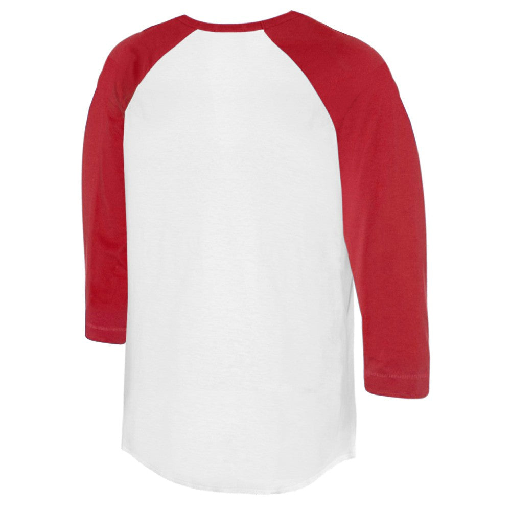 Cincinnati Reds Tiny Turnip Women's Baseball Bow 3/4-Sleeve Raglan T-Shirt - White/Red T-shirts