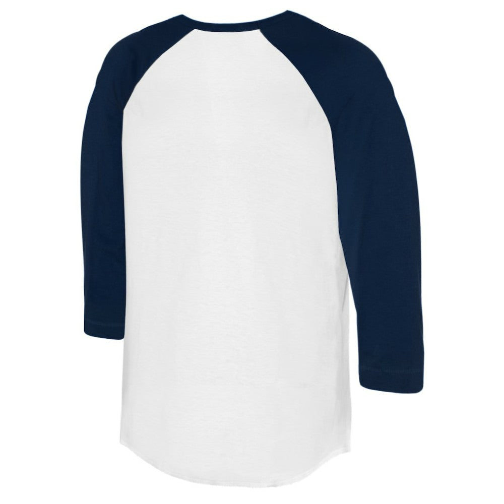 Seattle Mariners Tiny Turnip Women's Baseball Flag 3/4-Sleeve Raglan T-Shirt - White/Navy T-shirts