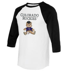 Colorado Rockies Tiny Turnip Women's Teddy Boy 3/4-Sleeve Raglan T-Shirt - White/Black T-shirts