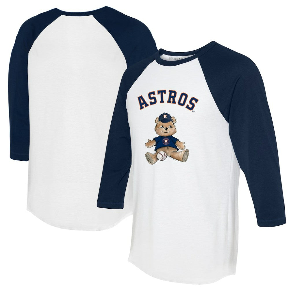 Houston Astros Tiny Turnip Women's Teddy Boy 3/4-Sleeve Raglan T-Shirt - White/Navy T-shirts