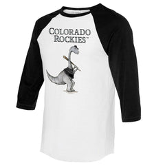 Colorado Rockies Tiny Turnip Women's Bronto 3/4-Sleeve Raglan T-Shirt - White/Black T-shirts