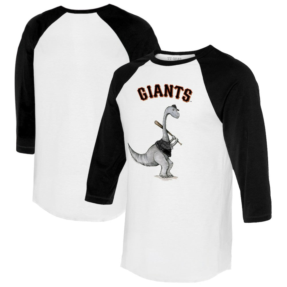 San Francisco Giants Tiny Turnip Women's Bronto 3/4-Sleeve Raglan T-Shirt - White/Black T-shirts