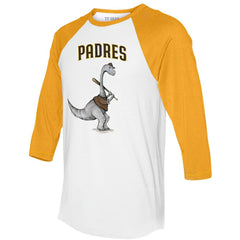San Diego Padres Tiny Turnip Women's Bronto 3/4-Sleeve Raglan T-Shirt - White/Gold T-shirts