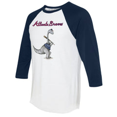 Atlanta Braves Tiny Turnip Women's Bronto 3/4-Sleeve Raglan T-Shirt - White/Navy T-shirts