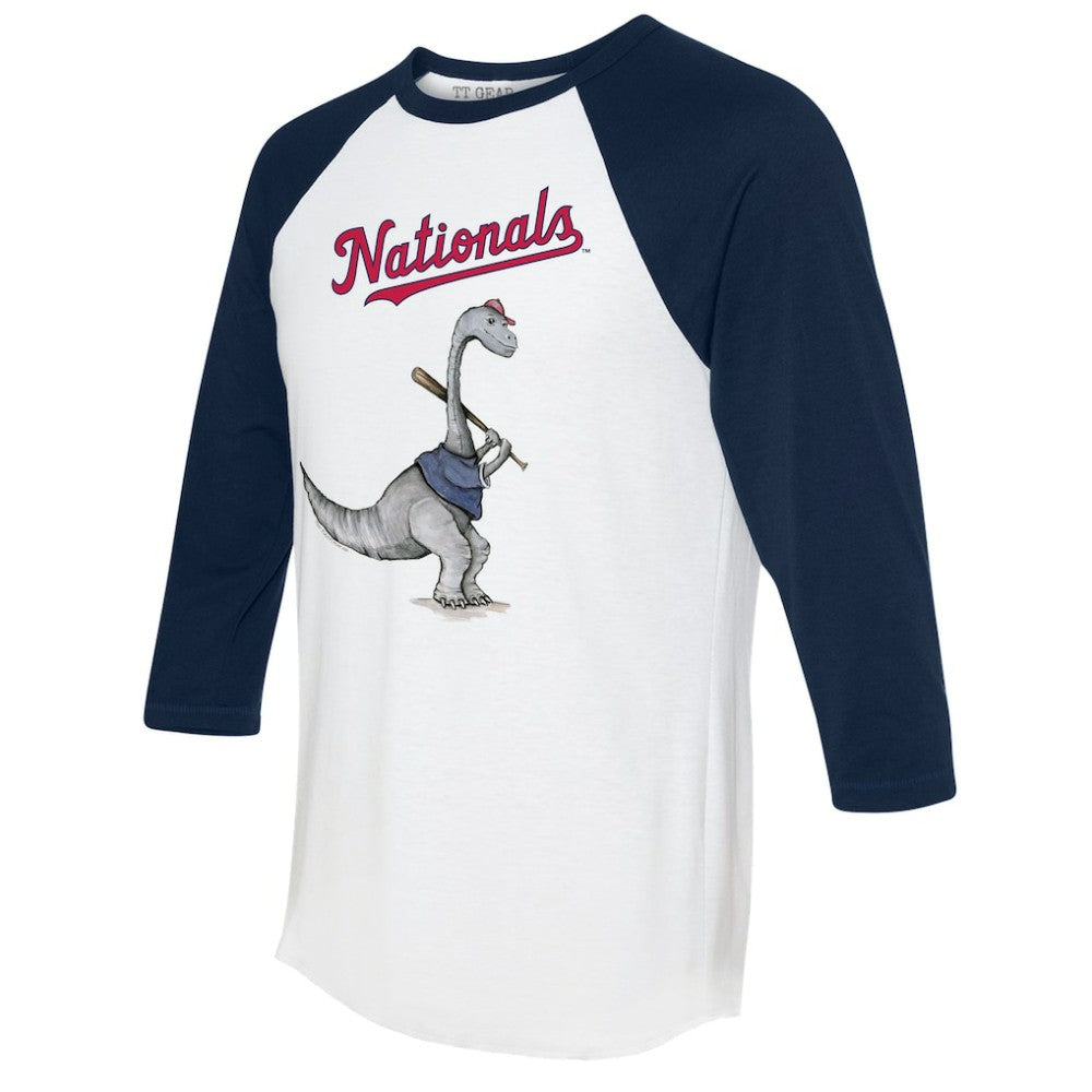Washington Nationals Tiny Turnip Women's Bronto 3/4-Sleeve Raglan T-Shirt - White/Navy T-shirts