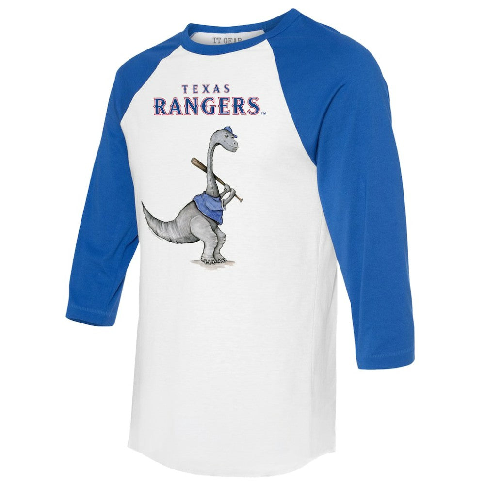Texas Rangers Tiny Turnip Women's Bronto 3/4-Sleeve Raglan T-Shirt - White/Royal T-shirts