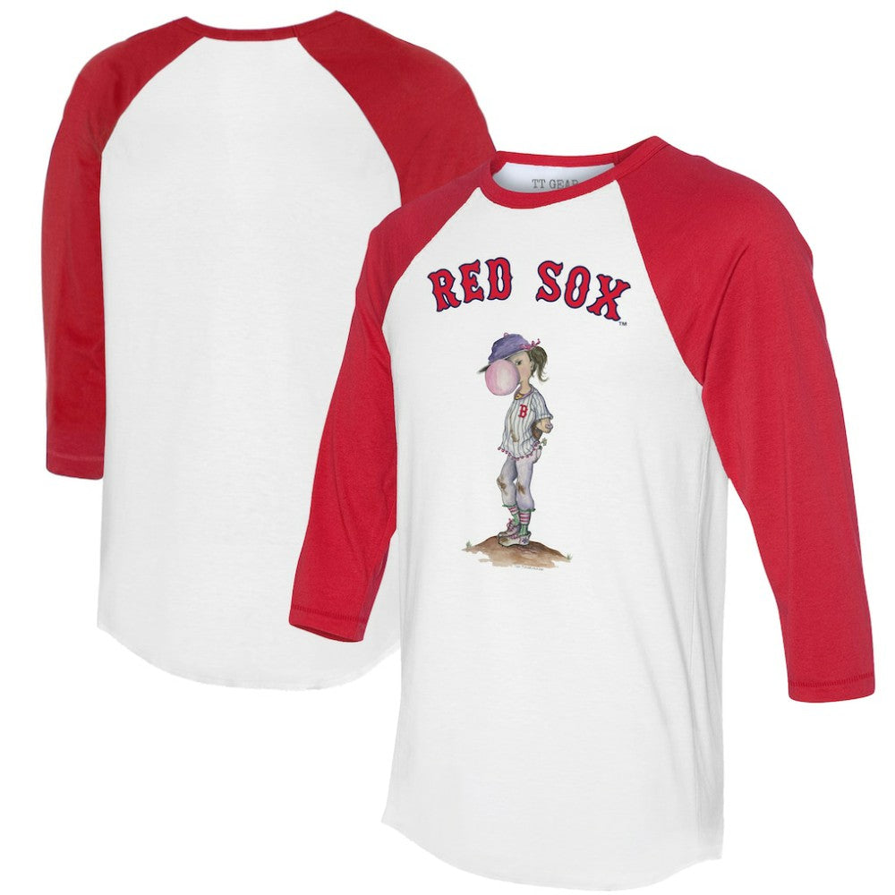 Boston Red Sox Tiny Turnip Women's Bubbles 3/4-Sleeve Raglan T-Shirt - White/Red T-shirts
