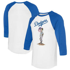 Los Angeles Dodgers Tiny Turnip Women's Bubbles 3/4-Sleeve Raglan T-Shirt - White/Royal T-shirts